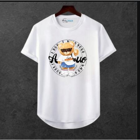 Erkek Ön Baskili T-shirt Plus Model
